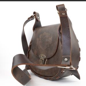 Harley Davidson Leather Purse Satchel Saddle Bag